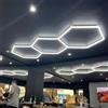 YIJIEHH Illuminazione Da Garage LED Esagonale, Plafoniera LED Nido D'api, Lampada Da Garage Esagonale, 1 A 8 Fori A Scelta, Adatta A Garage, Autolavaggi, Sale Fitness O Centri Commerciali, ecc. - 3 fori B