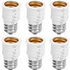 BAFOVY Convertitore Adattatore da E12 a E14 da 6 Pezzi Semplice e Pratico per Soggiorni, Cucine, Corridoi, Adatto per Garage, Camere da Letto, Realizzato in PC e Materiale in Rame (White)