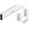 Gedotec Asta appendiabiti bianca opaca 1000 mm | design asta per armadio con supporto in gomma | asta rettangolare appendiabiti a parete 30 x 12 mm | 1 set di tubi per armadio con materiale di