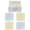 HOME ZEN HOUSEHOLD LINEN Cesto in Legno Shabby Chic con 4 Asciugamani in Cotone 30x30 cm, Idea Regalo (BIANCO LOVE HEART)