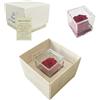 Generico Tesori Nascosti Rosa Stabilizzata Profumata in Cubo Trasparente - Confezione Regalo Elegante con Certificato - Durata 5-7 Anni - Made in Italy - 5x5 cm - Rosa con Petali in Gel