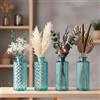 levandeo Set di 4 vasi in vetro - Turchese - Altezza: 13 cm - Stile retrò - Decorazione per la tavola - Decorazione primaverile