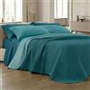 L'ANTICO ARCOLAIO - Copriletto Singolo (80 gr/m2) Trapunta Estiva Letto Singolo, Primaverile Leggera in Microfibra, Trapuntino Primaverile Double Face 100% Made in Italy (Oceano/Verde Acqua)