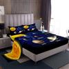Loussiesd - Set di biancheria da letto con motivo sistema solare, pianeti e spazio galattico, educativo, per ragazzi e ragazze, 4 pezzi, lenzuola con angoli, misura King Size