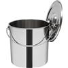 KigerNee Secchio in acciaio inox 304 da 20 l, per cucina e campeggio, con coperchio, spessore 1,6 mm, apertura 31 cm, per alimenti, latte, champagne