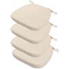 HKJGNH 4 Pezzi Cuscino per Sedia da Pranzo con Lacci, Rimovibile e Facile da Pulire con Cerniera - Forma Trapezoidale - Morbido e Resistente per Cucina, Sala da Pranzo, Ufficio(Color 4,43X42X35X3cm)