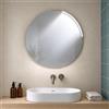Inbagno Specchio Bagno Rotondo 60 Cm Con Luce LED Integrata - Specchio Da Parete Moderno Con Illuminazione LED 6000K, Finitura Cromo, IP44 - Senza Interruttore, Fissaggi Inclusi