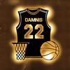 SSRUI Insegna al Neon Personalizzata Con Maglia da Basket, LED per Decorazione da Parete, Alimentata Tramite USB, Con Interruttore Dimmerabile, per Camera