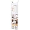 GIANTEX Specchio a Porta, Specchio a Parete, Specchio a Figura Intera, Superficie con Strato Antideflagrante, con 2 Ganci per Regolare Altezza, Cornice in Ferro, 36 x 1,5 x 107,5 cm (Bianco)