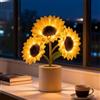Generic Lampada da tavolo a forma di girasole scintillante, lampada da tavolo a forma di fiore dimmerabile, ricaricabile, luce notturna a LED per camera da letto, luce notturna artificiale a LED per mamma