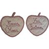 MyVorrei 2 Presine Cucina PERSONALIZZABILI con nomi e frasi | A forma di Cuore | cm 20x20 circa | Cotone Tessuto esterno e PU interno imbottito