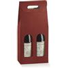 carta 10 scatole per 2 bottiglie vino verticali modello bordolese, borgognotta robuste strenne natalizie cartone accoppiato e maniglia esterna cm.18x9x38,5h - 2 bordeaux