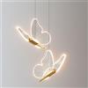 Mengjay Lampadari in farfalla Moderno,LED Lampada a Sospensione Creativa,Moderno Soggiorno Tavolo Sala da pranzo Lampadari da Soffitto,regolazione a tre colori. (B (testa doppia))