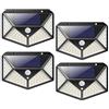 VRK Luce Solare LED Esterno,100 LED Luci Solari da Giardino per Esterni Impermeabili con Sensore di Movimento, Luci da Parete 300 ° Wireless a Energia Solare 3 Modalità per Giardino Esterno (4PCS)
