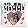 STAMPATEK Cuscino Personalizzato con foto Regalo Festa della Mamma, Cuscino Idea Regalo Mamma Compleanno, regali originali TI VOGLIO BENE MAMMA - CON IMBOTTITURA INCLUSA 40x40 cm