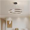 Chao Zan Lampadario LED a Spirale Moderno, 35W, D50cm, 3 Temperature di Colore 3000K/4500K/6000K, Lampada a Sospensione per Interni camera da letto, cucina, ufficio (Nero: senza palla)