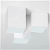 Partenopeautensili® Plafoniera moderna lampada soffitto 3 cubi gesso verniciabile luce LED 24W per faretti GU10 tensione ingresso 230V by universo (con faretti luce fredda 6500k)