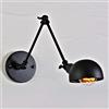 LXHK Lampada da Parete Industriale con Braccio Girevole, LED Lampade da Muro Vintage Retro E27 Applique da Parete a Braccio Lungo Estensibile, Lampada Muro Nero Pieghevole Metallo Scale,30+30cm