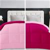 Home Tresor Trapunta Invernale, Piumone Caldo Letto Autunno Inverno Tinta Unita Double-Face Imbottita Morbida Microfibra Modello Giuditta Quattro Stagioni Bicolore Rosa&Fucsia, Una piazza e mezzo