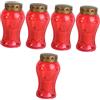 TOYANDONA 5 Pezzi Candela LED Decorativa senza Luce Rossa Tremolante Batteria Lampada Luminosa per Cimitero Chiesa e Decorazioni Natalizie Leggera e Portatile senza Cera e Sicura