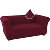LINGKY Copridivano Chesterfield Elasticizzata Fodera per Divano Elasticizzato Antiscivolo Antimacchia, Copridivano 2 Posti con Braccioli Tessuto Super Morbido (Vino Rosso,2 Posti)