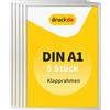 druck.de 5 cornici pieghevoli A1, profilo 2,5 cm, cornice in alluminio | 5 cornici pieghevoli in alluminio, formato A1, profilo da 2,5 cm, per poster e espositori, montaggio a parete
