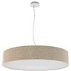 Olux ILLUMINAZIONE - Lampadario Soggiorno Moderno in Tessuto, Lampadario a Sospensione Ideale per Salotto e ogni stanza della Casa, Perfetto per Led, Made in Italy(Mod.Roary Slim- Juta chiaro-70cm)