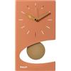 Arti & Mestieri Eclipse - Orologio a pendolo da Parete di Design 100% Made in Italy - in Ferro, 44 x 25 cm (Pesca e oro laccato)