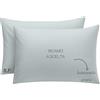 MAYRA Coppia di Federe Personalizzate | Copri Cuscino in 100% Cotone di Alta Qualità | Personalizzabili con Ricamo Nome, Iniziali, Logo, Hotel | Made in Italy | Idea Regalo (Grigio)