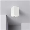 Eurekaled - Lampada da soffitto in gesso ceramico Cilindro o Quadrato - Portafaretto attacco GU10 220V (H110mm, Quadrato)
