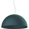 L+ Lampadario a Sospensione Moderno per Cucina e Soggiorno | Lampada Mezza Sfera Metallo 60cm E27 | Design Industriale Made in Italy (Blu Mediterraneo RAL 19-4517 TCX, Cavo 120cm)