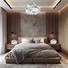 Lampadesign Set Lampadario e 2 lampade da comodino Camera da letto Lampada sospensione da soffitto moderno Ufo e coppia abat jour lumi paralumi comodini con filo stanza moderna Lampadine luce fredda Led E27