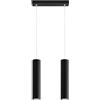 SOLLUX lighting Lampada da Soffitto - Lampada da Sospensione - in Acciaio - Lampadina LED - 2 Paralumi - Nero Lagos