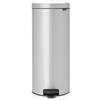 Brabantia Pedal Bin Newicon Pattumiera a Pedale, Secchio Interno in Plastica, Metallic Grey, 30 lt