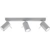 SOLLUX lighting Ring 3 Lampada da parete | Design moderno e minimalista, regolabile braccio e direzione della luce | Lampadina GU10 sostituibile, 3 x 40 W | Acciaio, grigio 45 x 6 x 16 cm