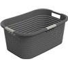 Rotho Country Cestino per il Bucato, Plastica (PP) senza BPA, Grigio (Antracite), 40 L, 58.0 x 38.9 x 25.1 cm