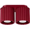 SOLLUX lighting Lampada da Soffitto - Faretto da Soffitto in Alluminio - 2 Paralumi - Lampada a LED - Aura Rosso Bordeaux