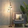 HOMCOM Lampada da Terra Vintage Industriale in Metallo Nero Ф35 x 170cm | Lampada a Piantana da Terra Moderna