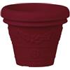 Tecnokit Tera vaso grande festonato anticato in resina di alta qualità, vaso grande effetto terracotta con decori, per interno ed esterno (VINACCIO, CM 60)