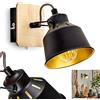 hofstein Lampada da parete Safari, lampada da parete in metallo in nero/cromo/oro chiaro, lampada regolabile, design retrò, effetto luce e interruttore on/off sull'alloggiamento, 1x E14, senza lampadina