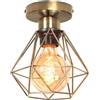 iDEGU Plafoniera Vintage 16CM Lampada da Soffitto Industriale in Metallo E27 Luci a Soffitto Design Gabbia Retrò Lampadario a Soffitto per Camera da Letto, Corridoio, Cucina, Soggiorno (Bronzo)
