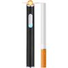 LEILEICAILI Accendino elettrico Mini accendini ricaricabili tramite USB Accendini antivento portatili senza fiamma Possono essere inseriti nella scatola delle sigarette(Black)