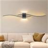 J.SUNUN Applique da Parete Interno LED, 100CM Creativo 35W 2800LM Nero Moderne Applique in Alluminio, Calda Bianca 3000K Lampada da Parete Interno Per Soggiorno Camera da letto Scala Corridoi