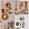 HOFSTEIN lampada da parete Koyoto, in metallo/vetro nero/oro/cromo/fumo/trasparente, dal design retrò/vintage (paralumi Ø 15 cm), E14, soggiorno, camera letto, cucina, corridoio, scala