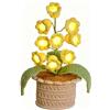 Sinlay Lampada da scrivania con mughetto all'uncinetto fatta a mano,luce notturna con fiori uncinetto,piante e fiori artificiali,decorazione per la casa,cuore di fiore di perle, per decorazioni e regali (A)