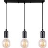 ChaoZan Lampada a ragno moderna nero Lampadario a sospensione metallo, illuminazione industriale a soffitto, lampadario E27 3 luci per soggiorno ristorante camera da letto sala da pranzo