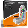 Eurocali Controller per Strisce LED RGB 12-24V 3 Canali Connettore 4 pin e Jack 2.1 + Telecomando 24 tasti ad infrarossi