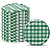 Pullmer Coperchio per bicchieri da 82 mm, tappo a vite, coperchio Twist-Off (verde a quadretti, 20 pezzi)