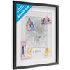 PHOTOLINI 3D cornice 40x50 cm nero, profonda con vetro e passe-partout, cornice per oggetti fino a 1,5 cm di profondità, legno MDF - perfetta per il fai da te e come regalo