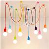 Whyzsjnclg Lampadario per cameretta dei bambini, Lampada a sospensione retrò E27 Multicolor, Lampadario a sospensione vintage con cavo regolabile, ragno da soffitto fai-da-te, Lampada